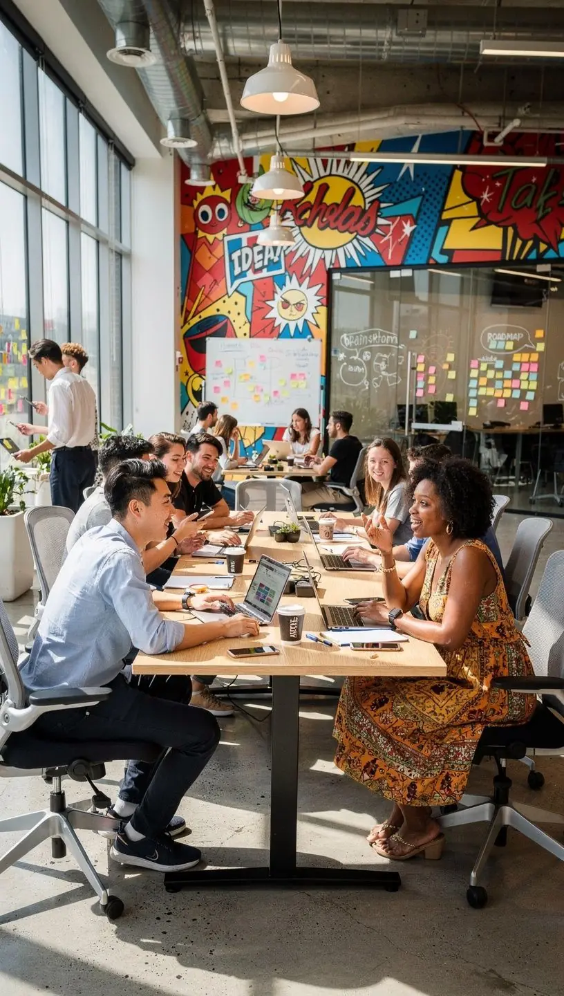 Przestronna recepcja z nowoczesnym wystrojem i wygodnymi miejscami do siedzenia